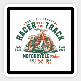 Motorcycle Rider - Racer With The Track Sticker